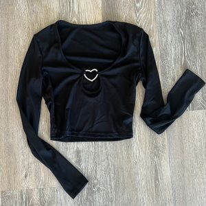 FREE WITH $10+ PURCHASE Long Sleeve Cropped Heart Shirt